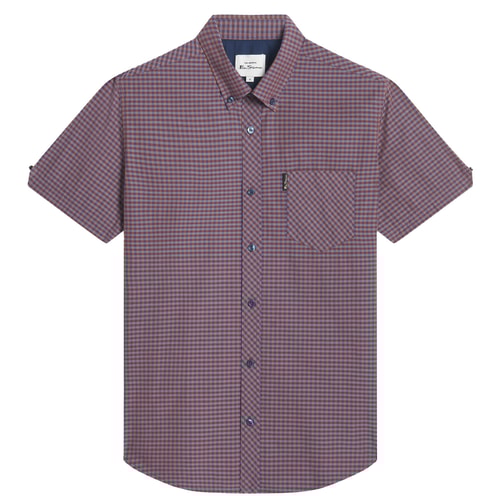Ben Sherman Short Sleeved Signature Gingham Shirt Ginger